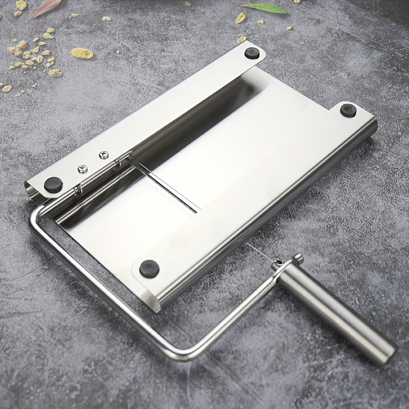 Cheese Slicer with Ergonomic Grip, Adjustable Thickness, Stainless Steel Wire, 5 Replacement Wires