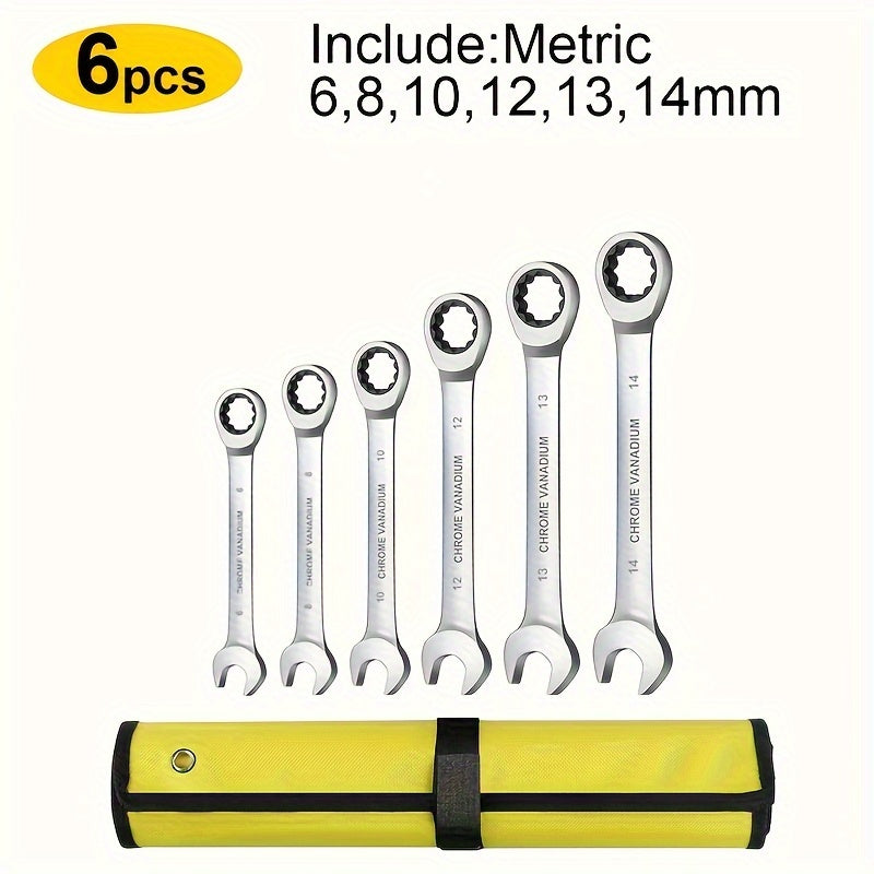 Mechanical Wrench Set for Auto Repair Metal No Electricity or Battery