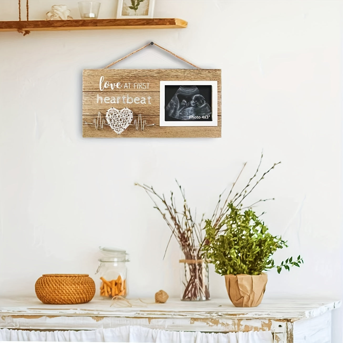 Wooden Picture Frame for Ultrasound Photos Baby Gift Memorial 8x10