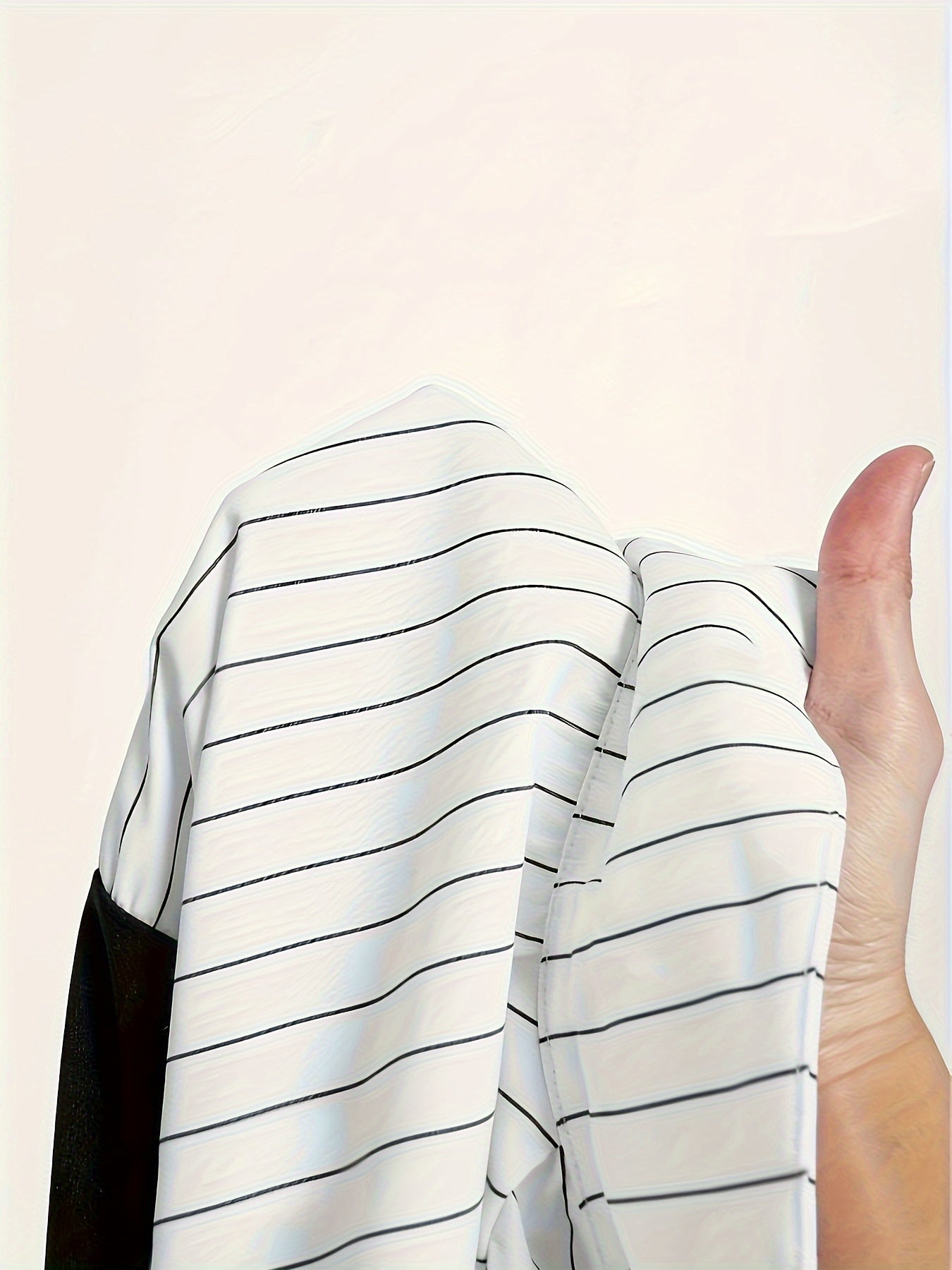 Camisa de poliéster a rayas para mujer, con solapa, casual, primavera y verano