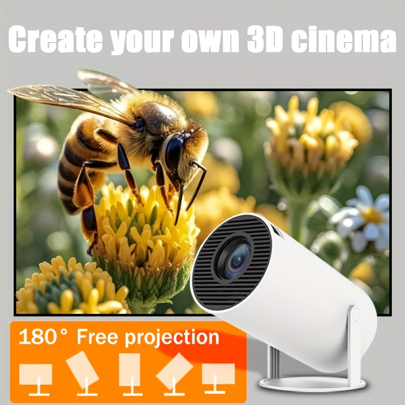 Портативный мини-проектор 4K Android с беспроводным домашним кинотеатром и регулируемой проекцией на 180°