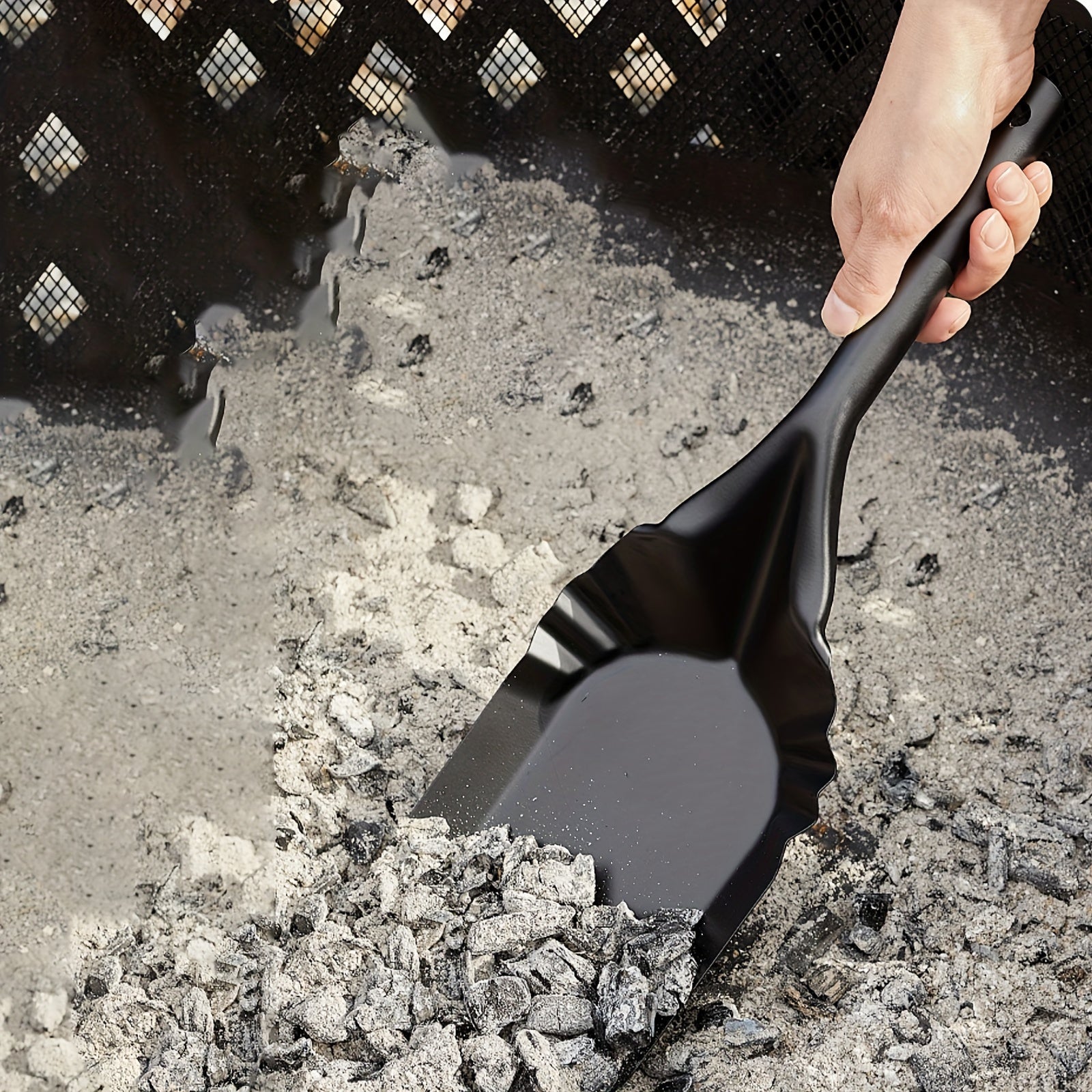 Fireplace Ash Scoop 38.86 cm Long Gardening Shovel Black