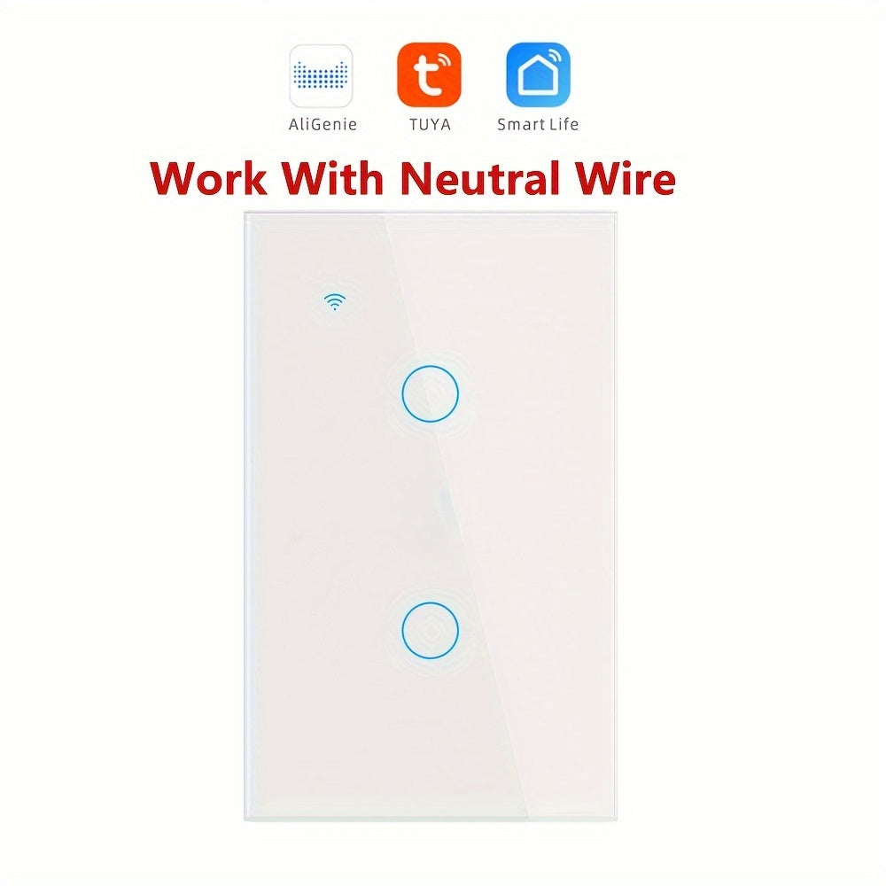 WiFi Smart Light Switch Touch Voice Control Compatible with Alexa Google App Remote Timer Black White