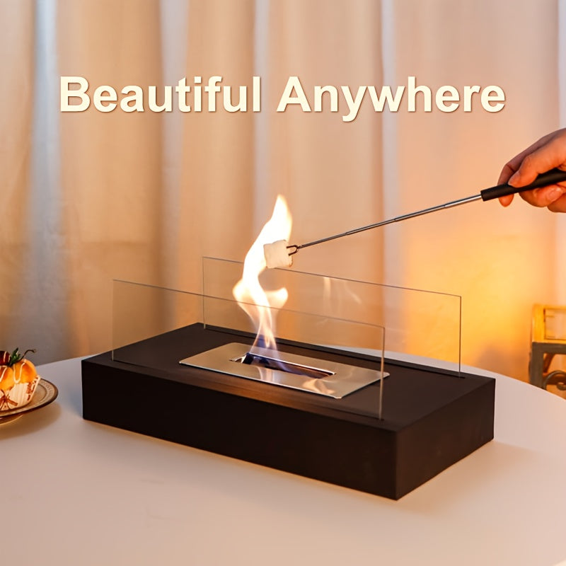 Portable Alcohol Fireplace Heater Lamp with Glass and Metal for Romantic and Social Events