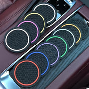 2PCS Car Coasters Honeycomb Pattern Non-slip Dustproof Drink Holder Protector
