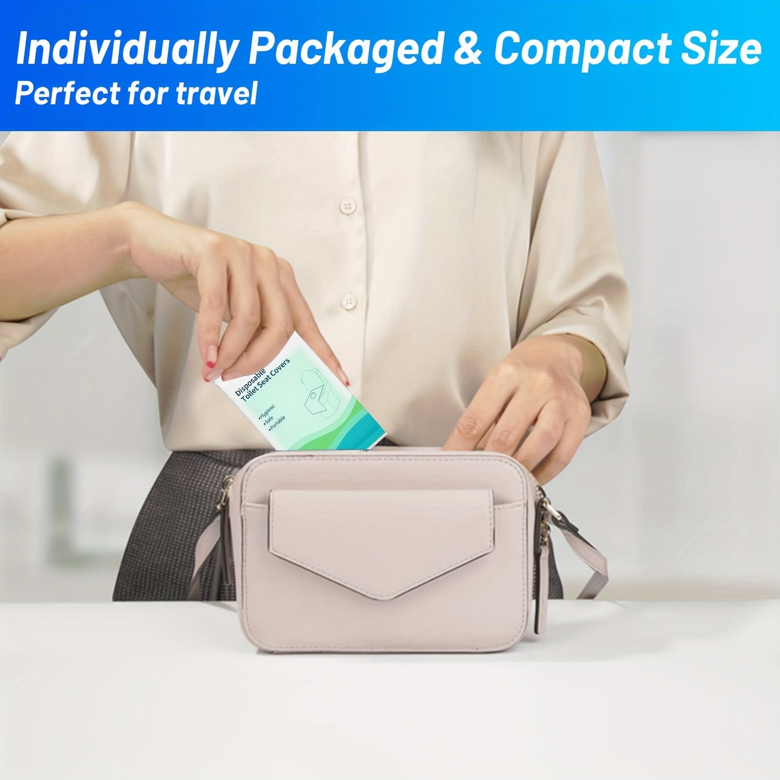 Disposable Toilet Seat Covers 20 Pack Waterproof Non-Woven Fabric Travel Public Restroom