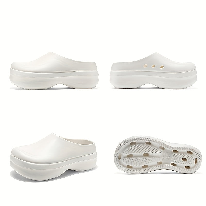 Unisex Solid Color Thick Sole Clogs Lightweight Open Toe Mules