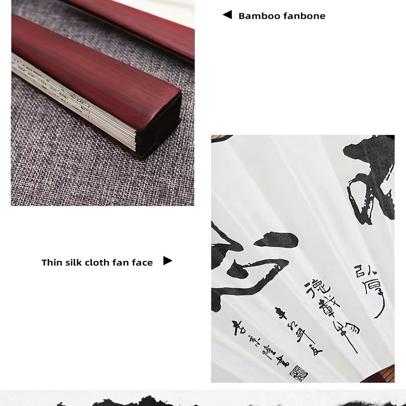 Large Wooden Handheld Fan with Elegant Asian Design for Home Decor and Cooling