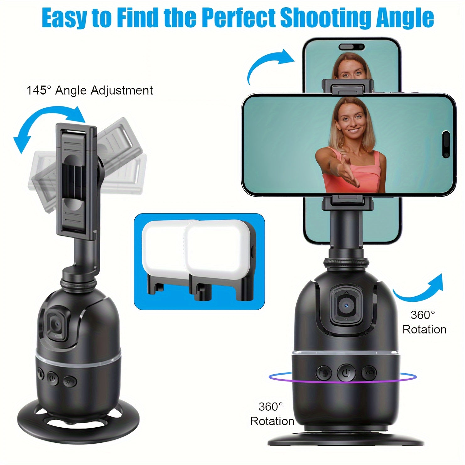 360-Degree Smartphone Gimbal Stabilizer with Auto Tracking Anti-Shake Live Streaming