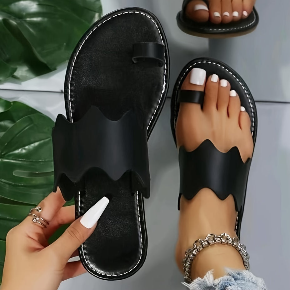 Women's Lightweight Toe Loop Sandals Open Toe Flip Flops Summer Shoes