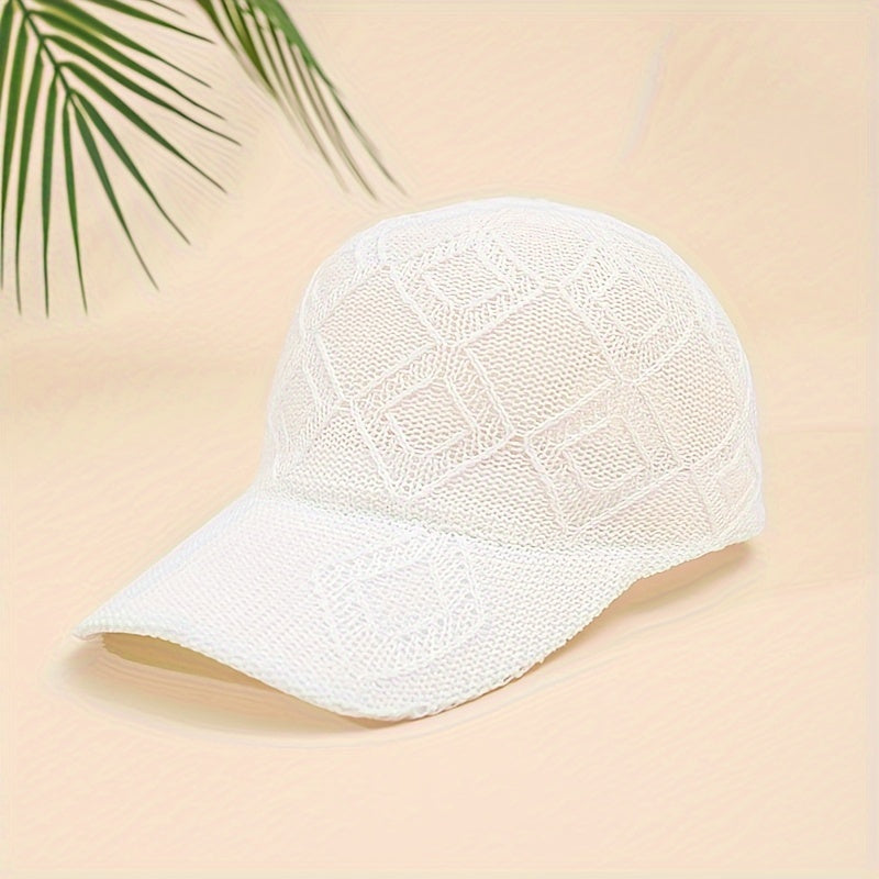 Adjustable Mesh Baseball Cap for Outdoor Sun Protection Breathable Polyester