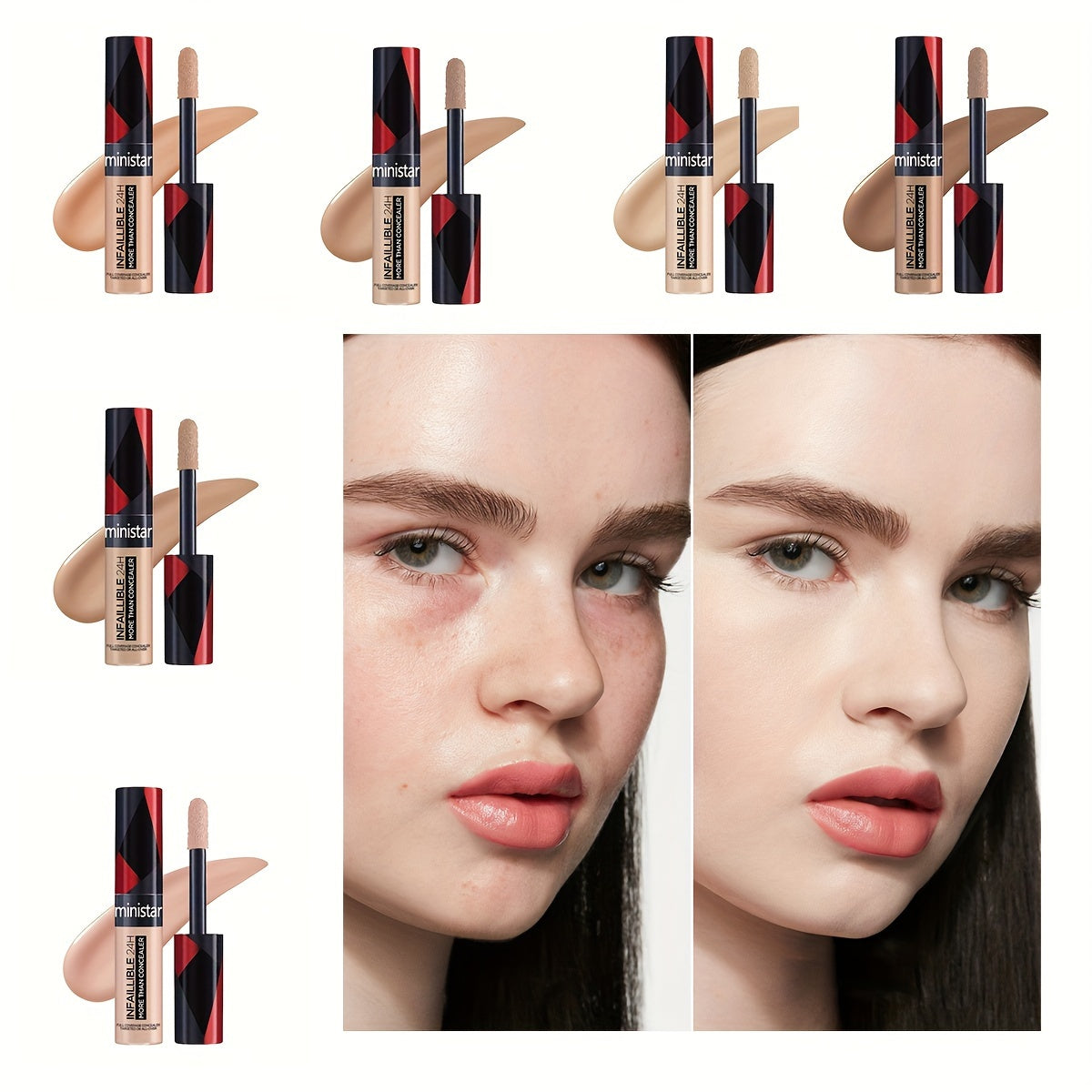Unisex Liquid Concealer Stick with Large Brush Medium Coverage 0.68oz