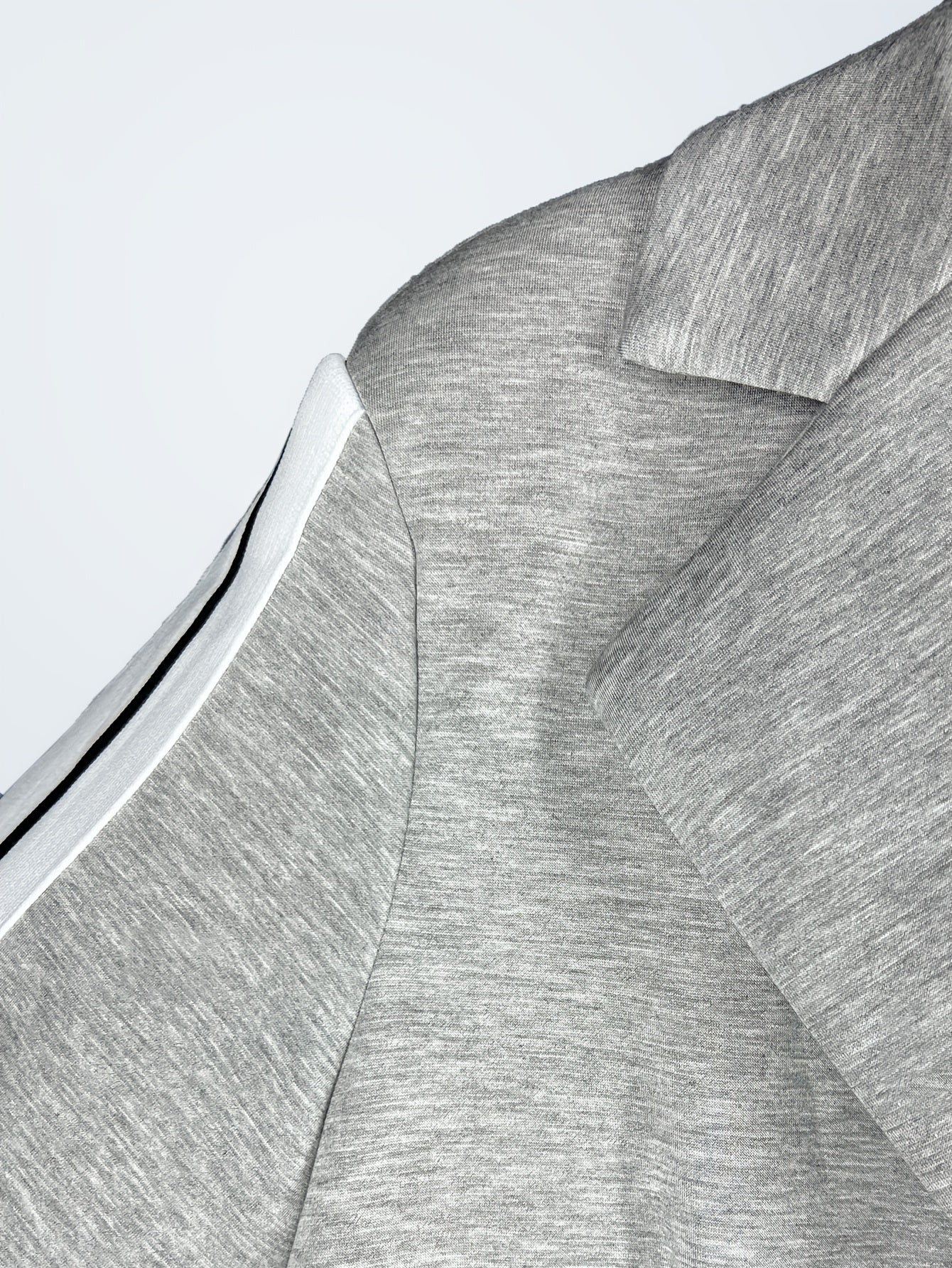 Women's Fall Winter Polyester Knit Suit with Lapel Blazer and Side Stripe Pants