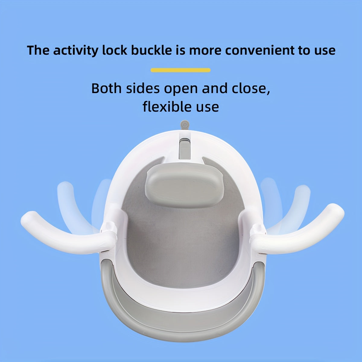 Kids Bath Chair with Armrests Non-Slip Suction Cup Base Pink Blue Gray