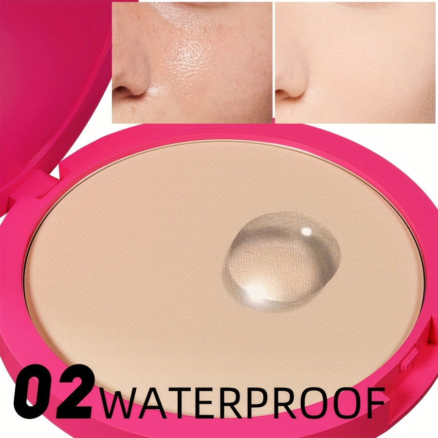 Pressed Powder Foundation Waterproof Matte Full Coverage for Light to Medium Skin