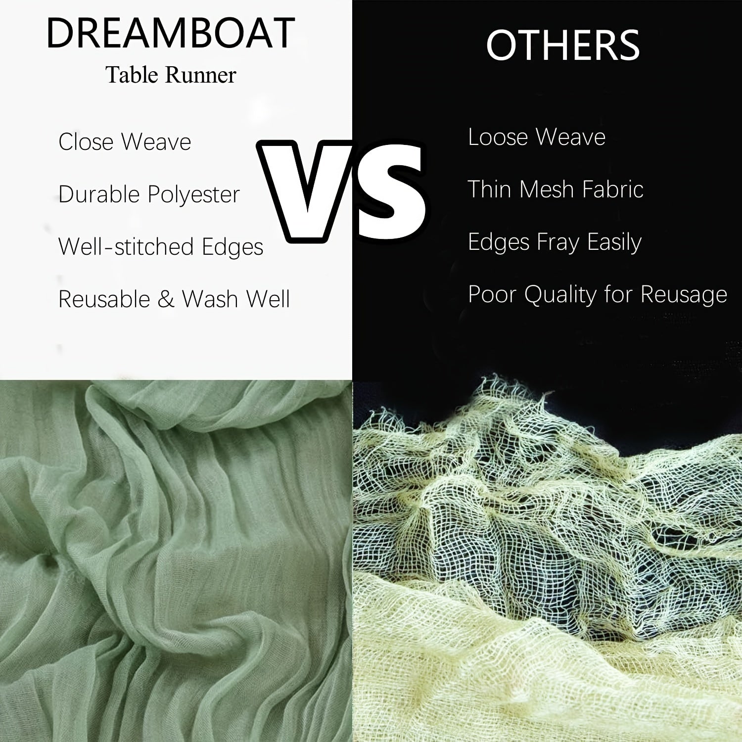 Green Gauze Table Runner for Bohemian Wedding Decor