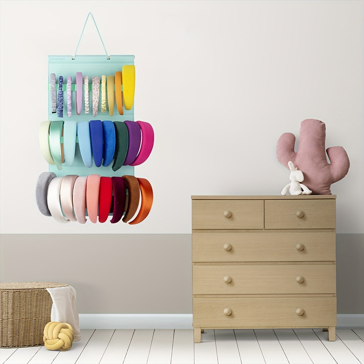 Organizador de diadema de fieltro para colgar, almacenamiento y soporte para accesorios de cabello