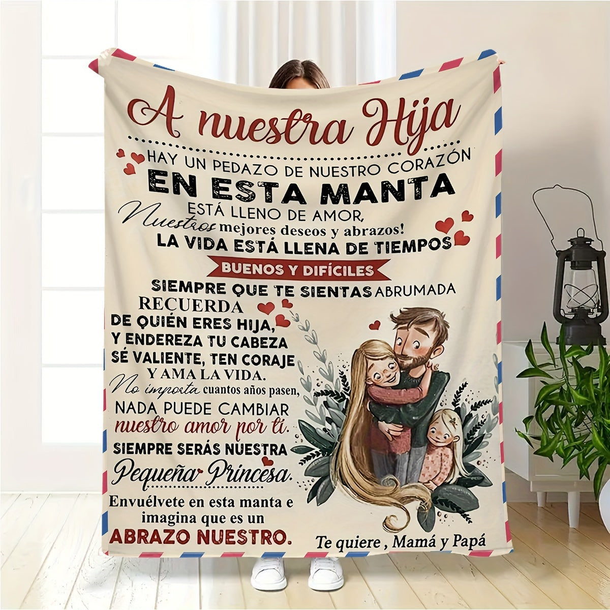 Cozy Spanish Letter Throw Blanket for Children Warm Flannel Couch Bed Travel