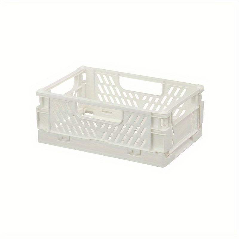 Foldable Plastic Storage Basket for Home Office Organization Multi-Functional Shelf Bin