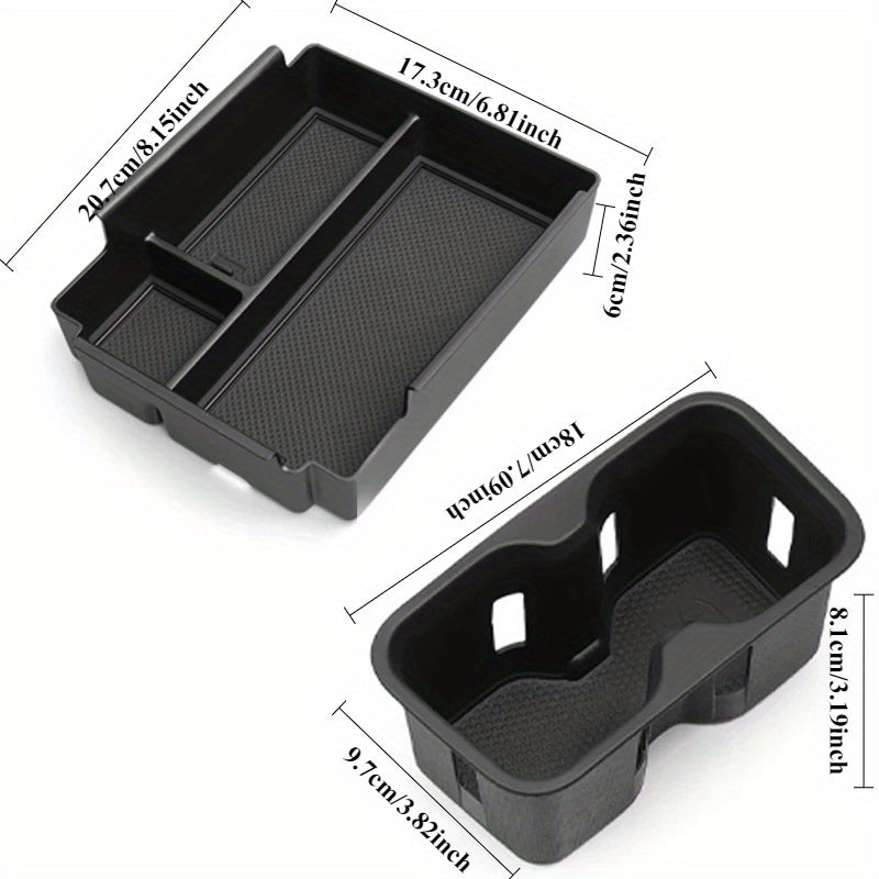 2 dona avtomobil markaz konsoli qulayligi uchun quloqchalar saqlash qutisi tashkilotchisi stakan tutqichli plastinka ABS bardoshli, oson o'rnatiladi