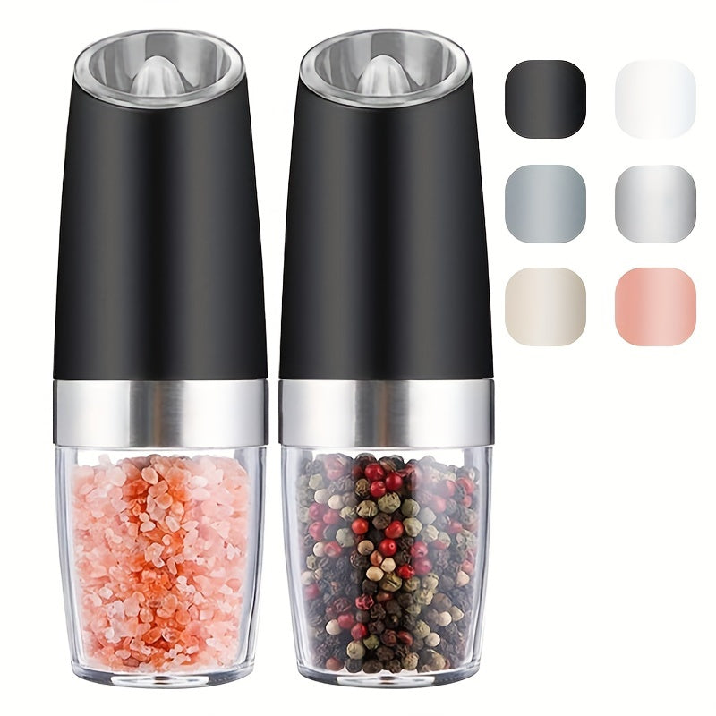 Electric Salt and Pepper Grinder Set with Adjustable Coarseness and LED Light