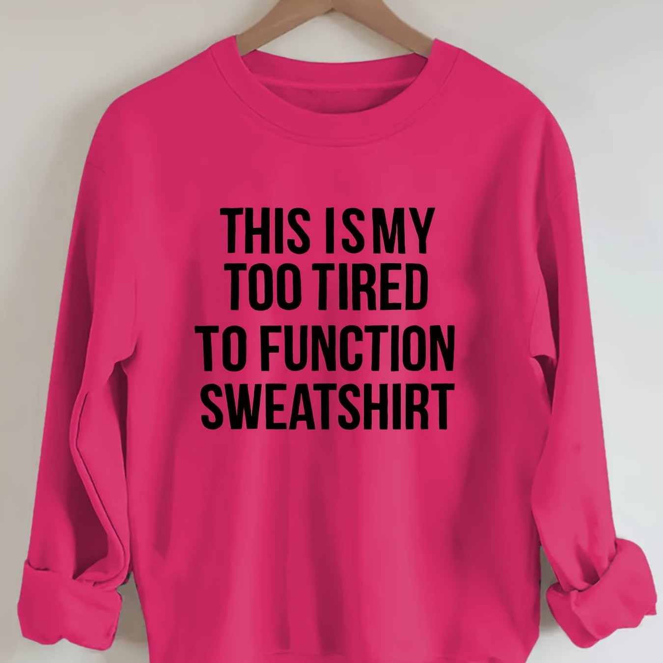 Sudadera de manga larga casual de talla grande con cuello redondo para mujer