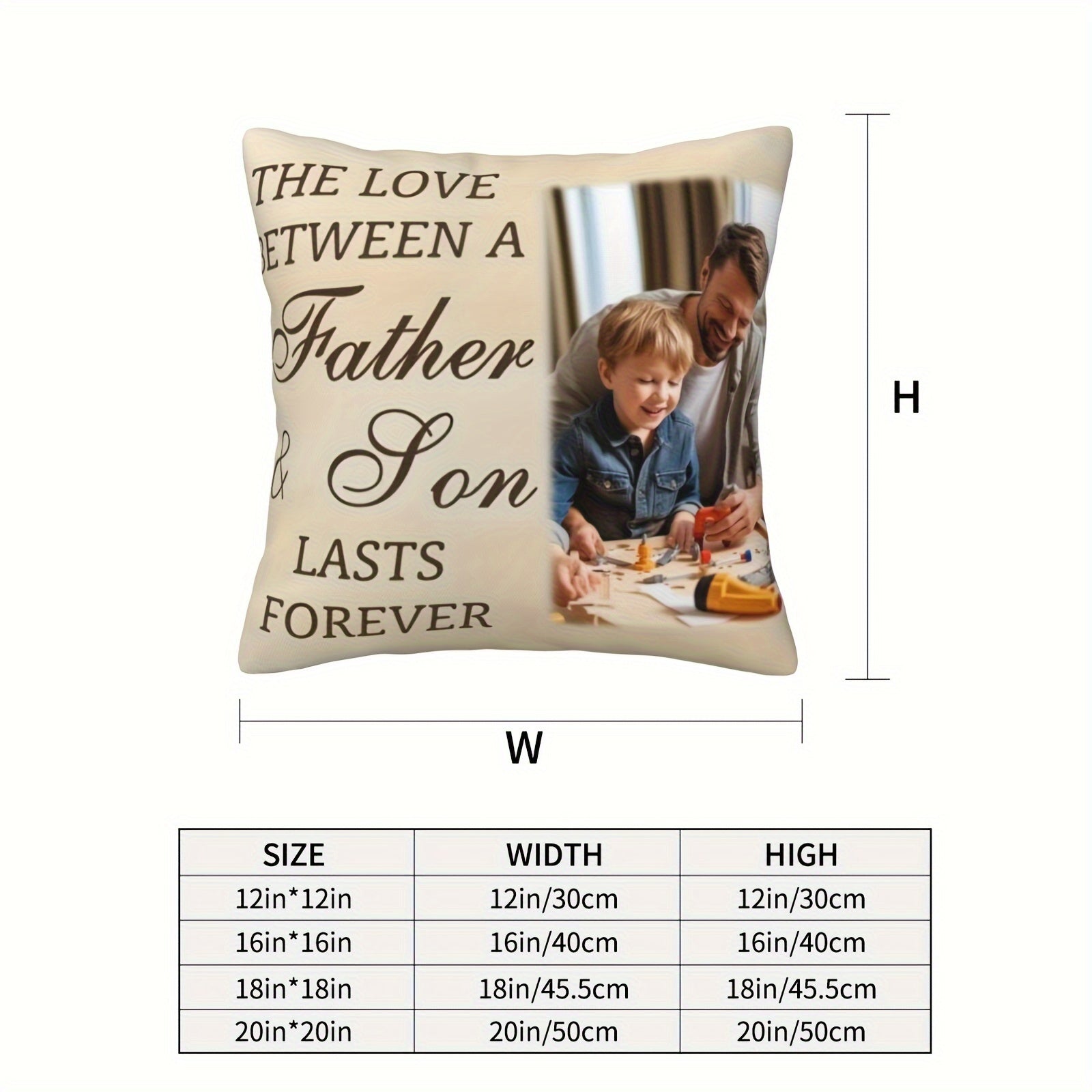Personalized Photo Pillowcase for Father and Son Gift Home Decor 14+