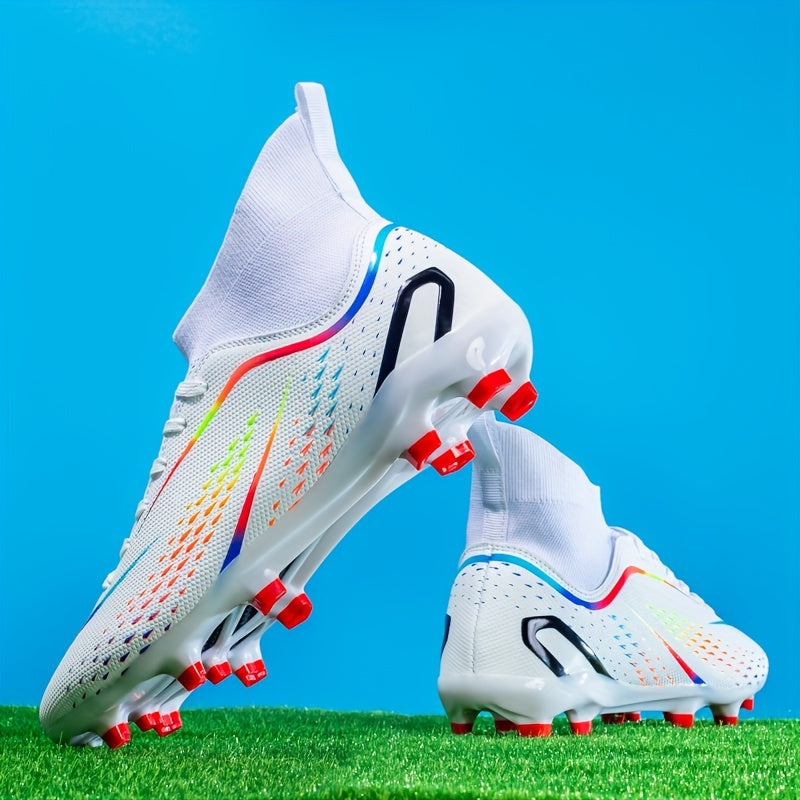 Lightweight All-Season High-Top Soccer Cleats for Training and Competition