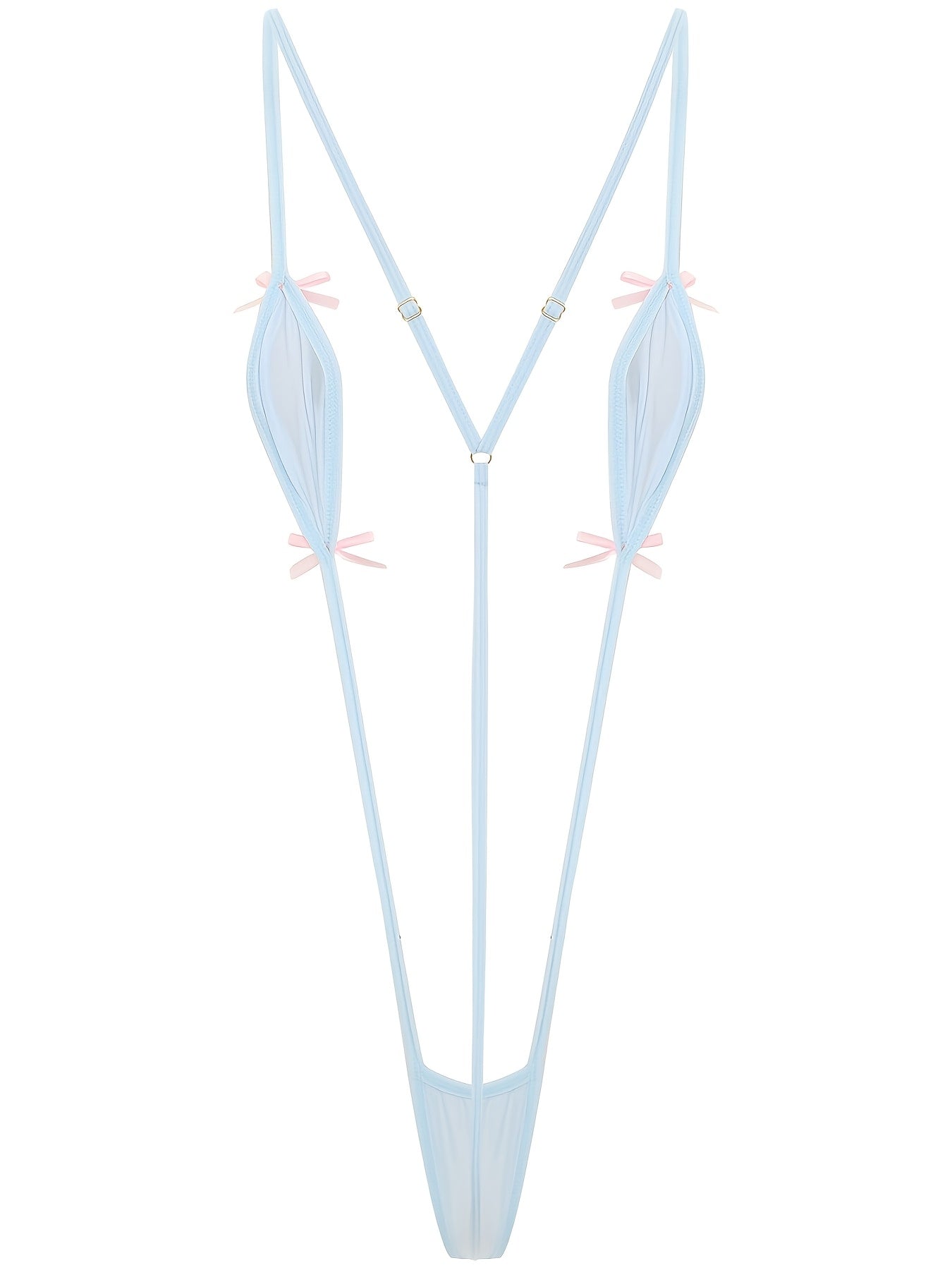 Women's Knit Bodysuit with Bow Accents and Color Block Design