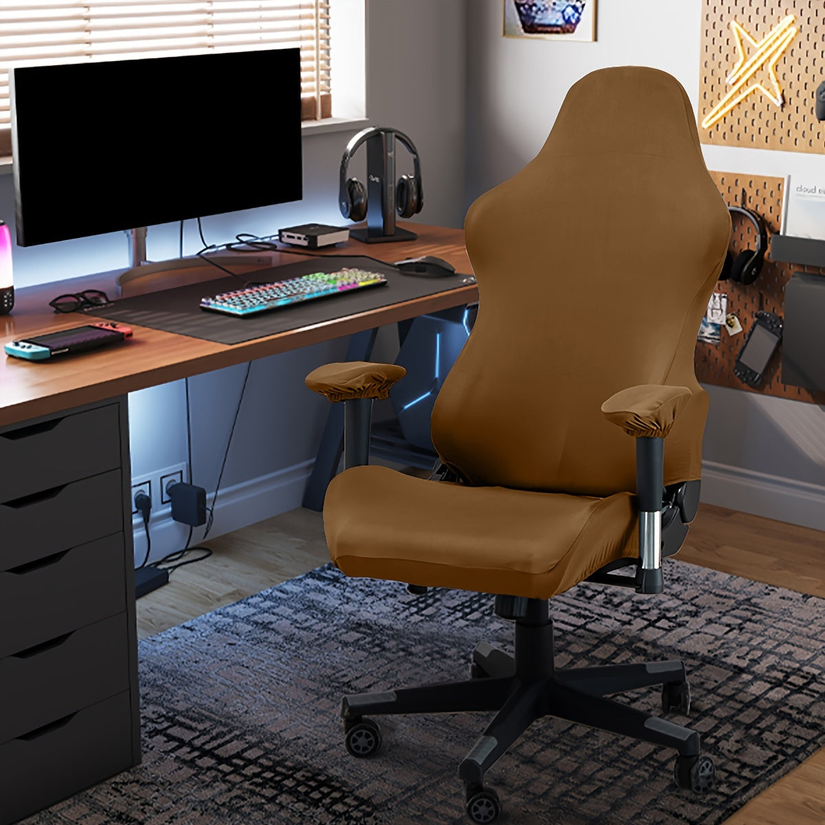 Waterproof Gaming Chair Cover Set with 2 Armrest Covers