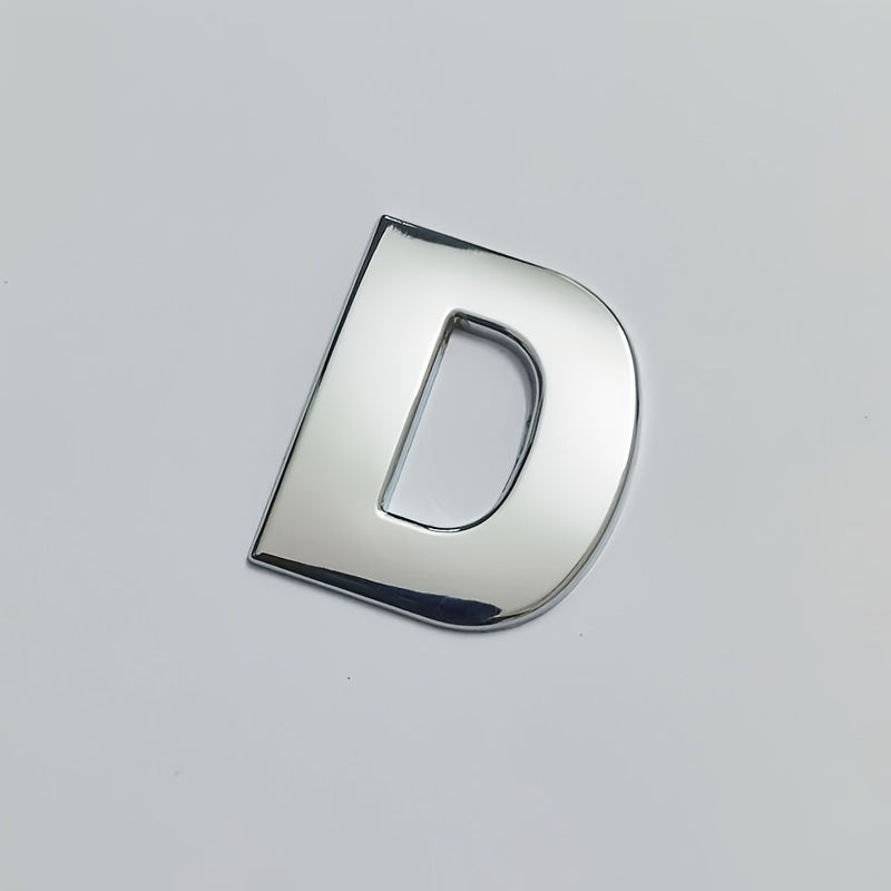 Moslashtiriladigan Kumush 3D Metall Avtomobil Emblemasi Katta Harf Raqami Zink Alloy Tashqi