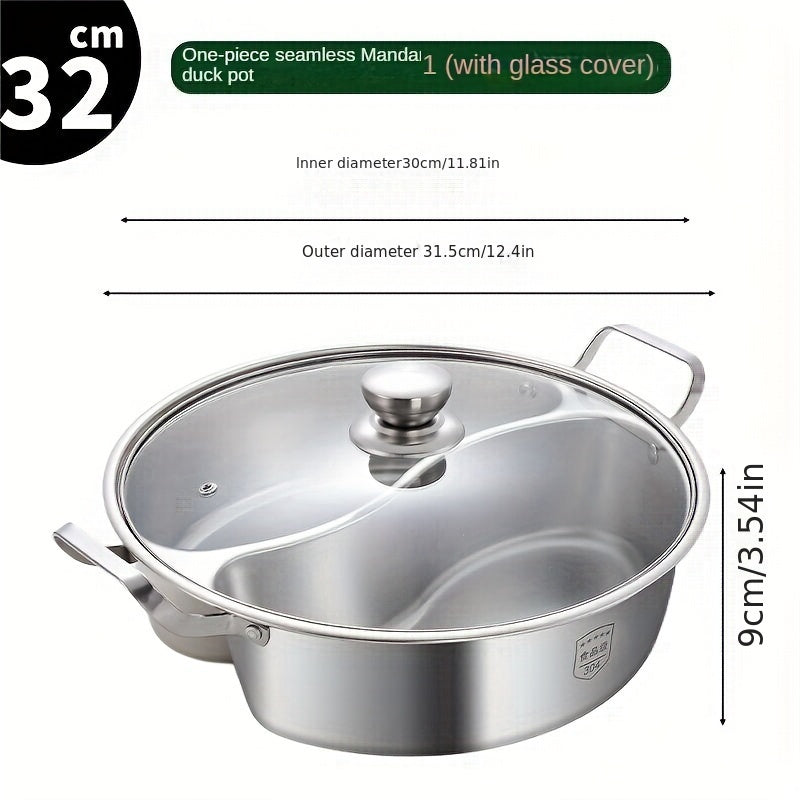 Large Capacity Stainless Steel Hot Pot and Soup Cooker for Induction Cooking