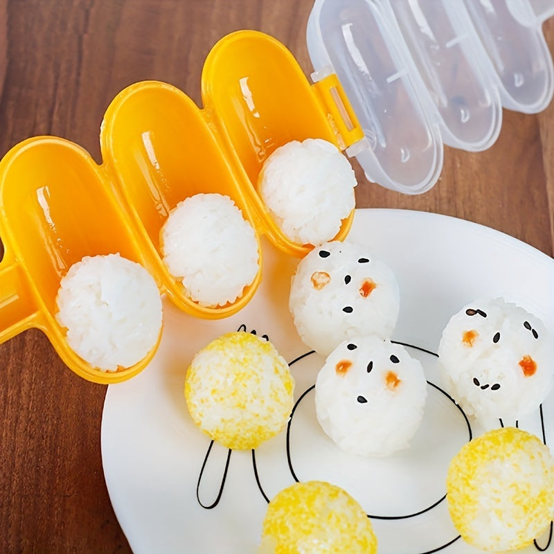 Пластиковый шейкер для рисовых шариков для детей с мультяшными дизайнами, удобный кухонный гаджет для приготовления круглых рисовых шариков, идеален для домашнего использования