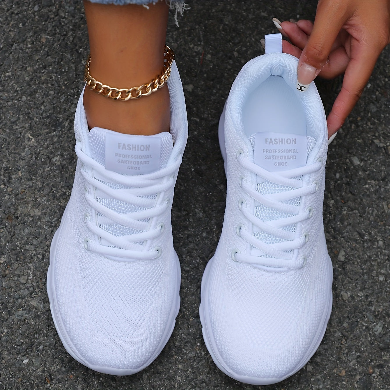 Women's Breathable Fabric Sneakers Low Top Casual Running Shoes