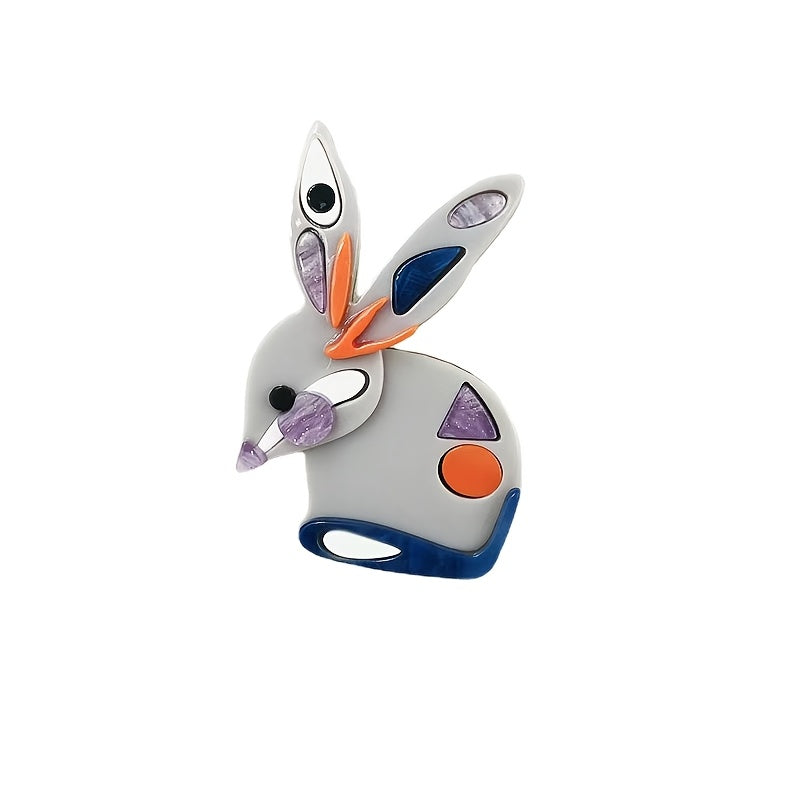 Rabbit Acrylic Brooch Pin Cartoon Animal Jewelry for Bags and Clothing