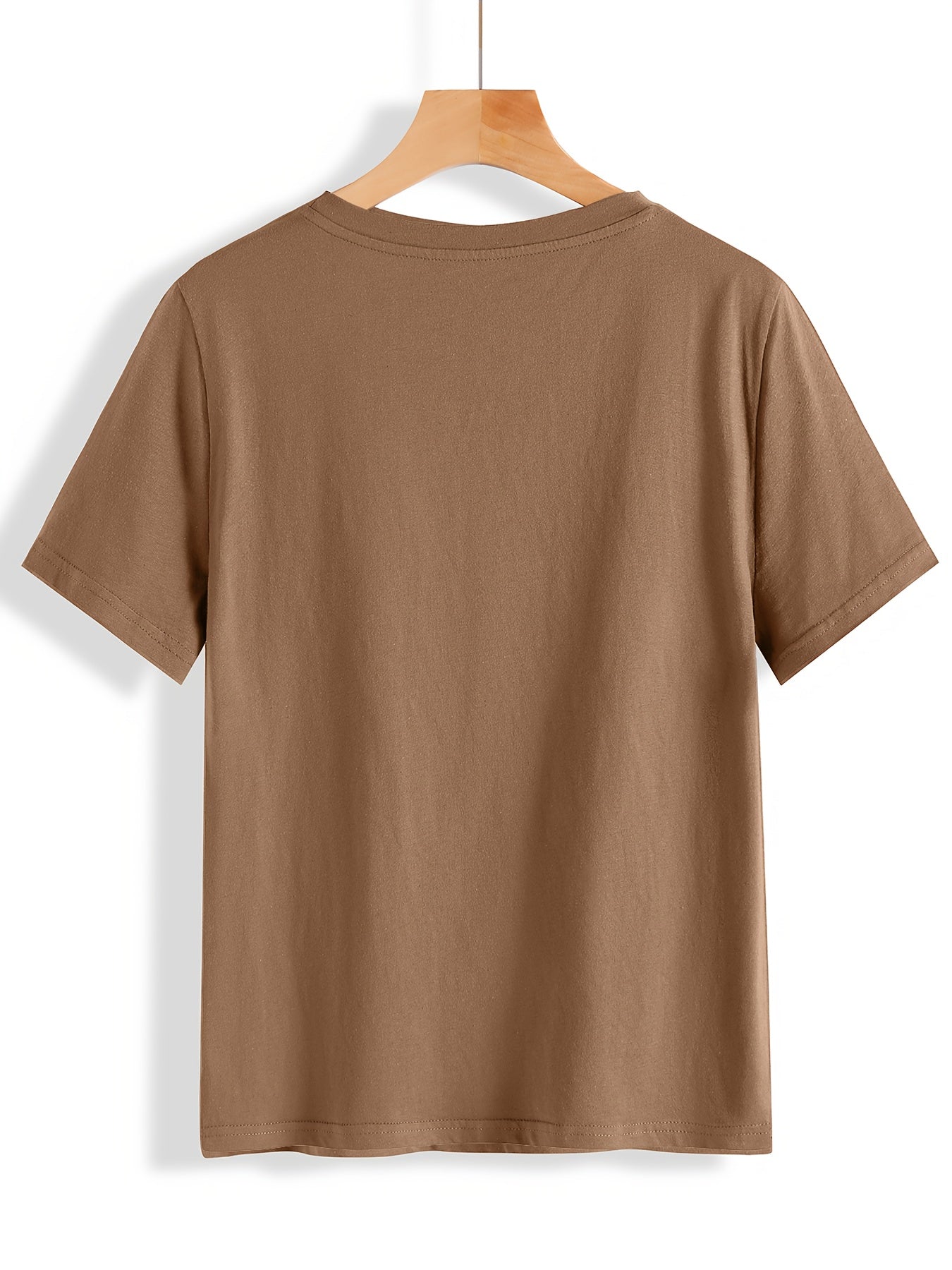 Plus Size Women's V-Neck Short Sleeve T-Shirt Breathable Summer Casual Top