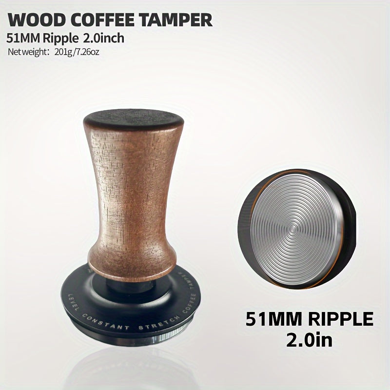 Yog'och qahva tampiri 51mm 53mm 58mm tutqich bilan, espresso va sayohat uchun