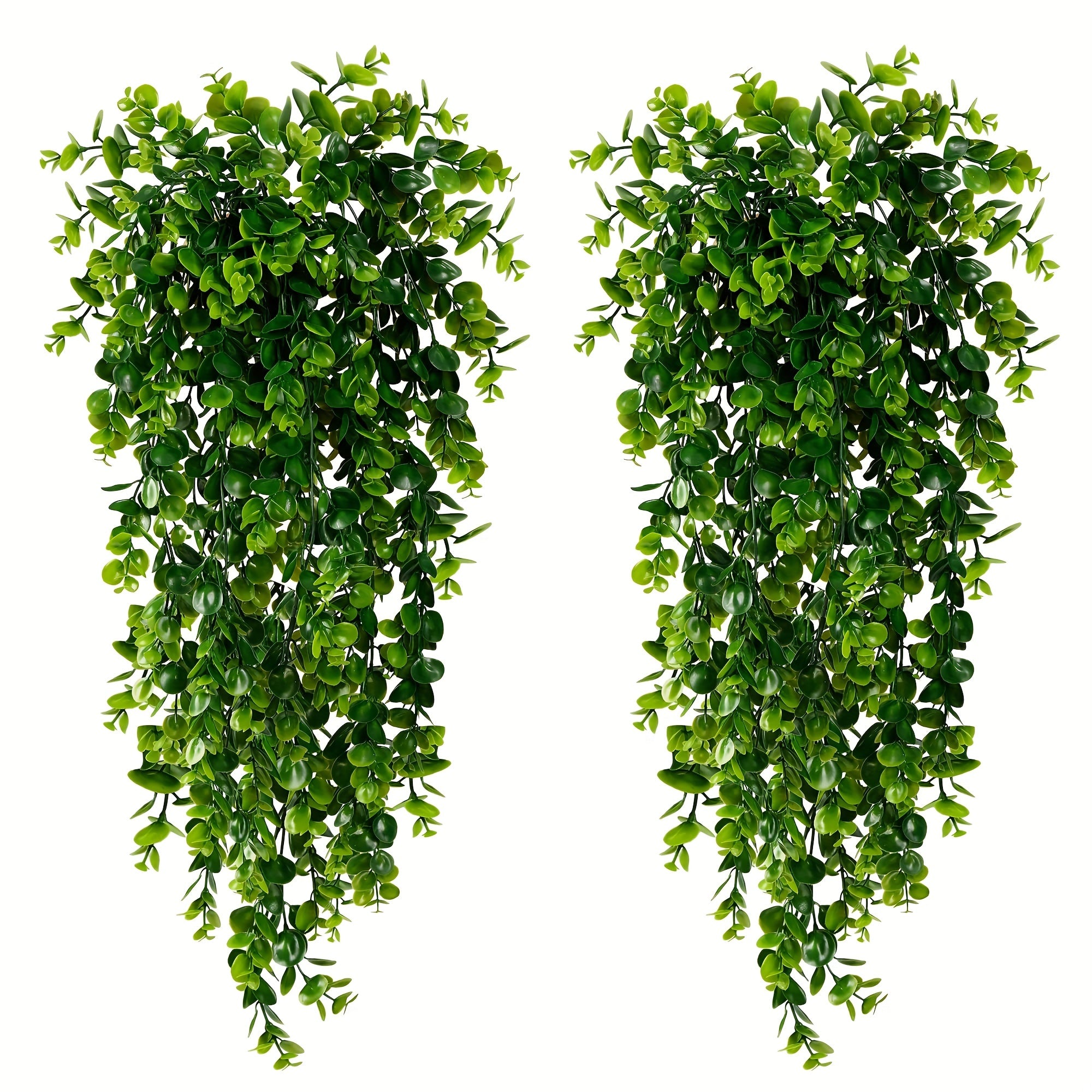 Artificial Eucalyptus Vine Hanging Plants Set of 2 4 8 UV Resistant Plastic Indoor Outdoor Decor