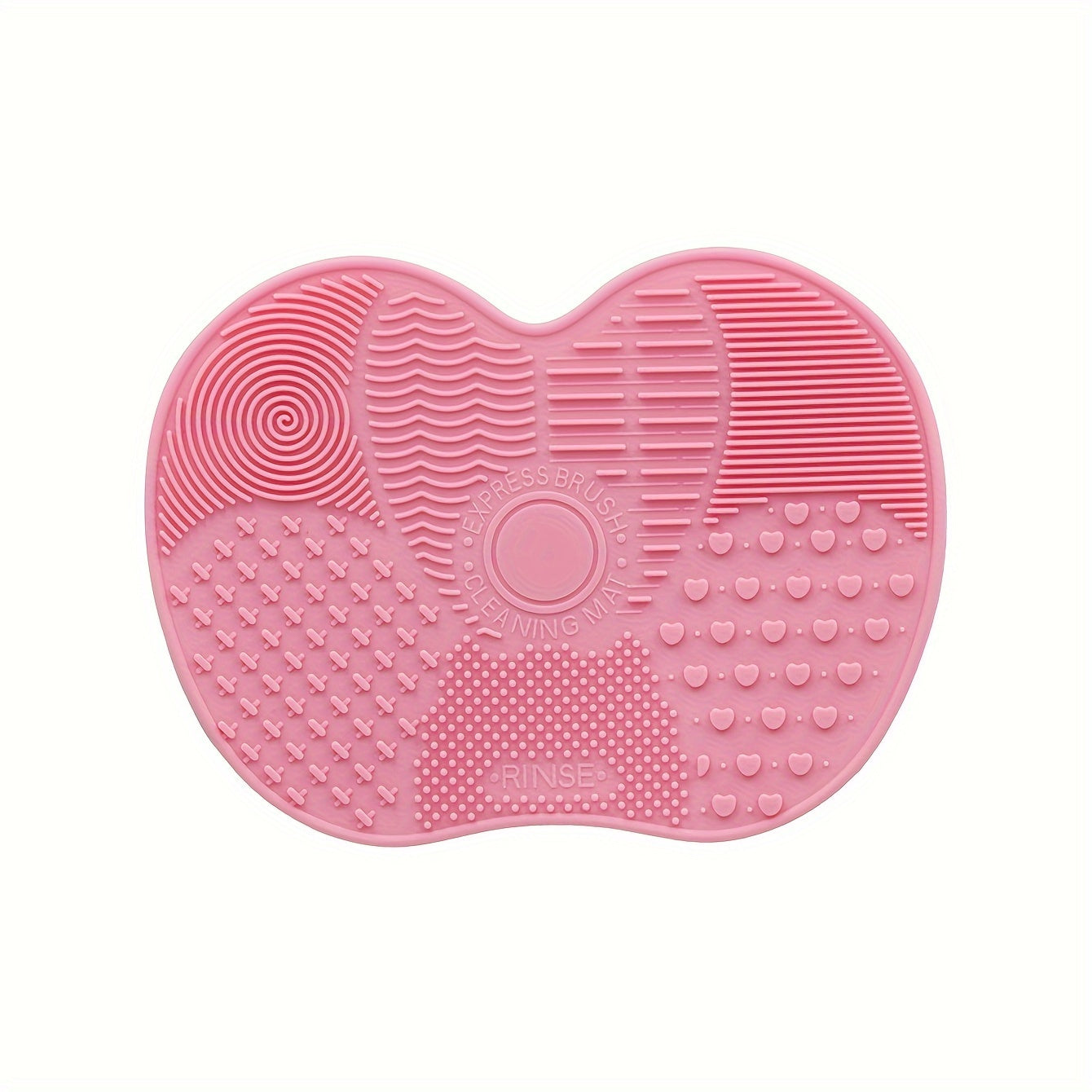 Pink Silicone Apple-Shaped Scrub Pad with Suction Cup for Beauty Care
