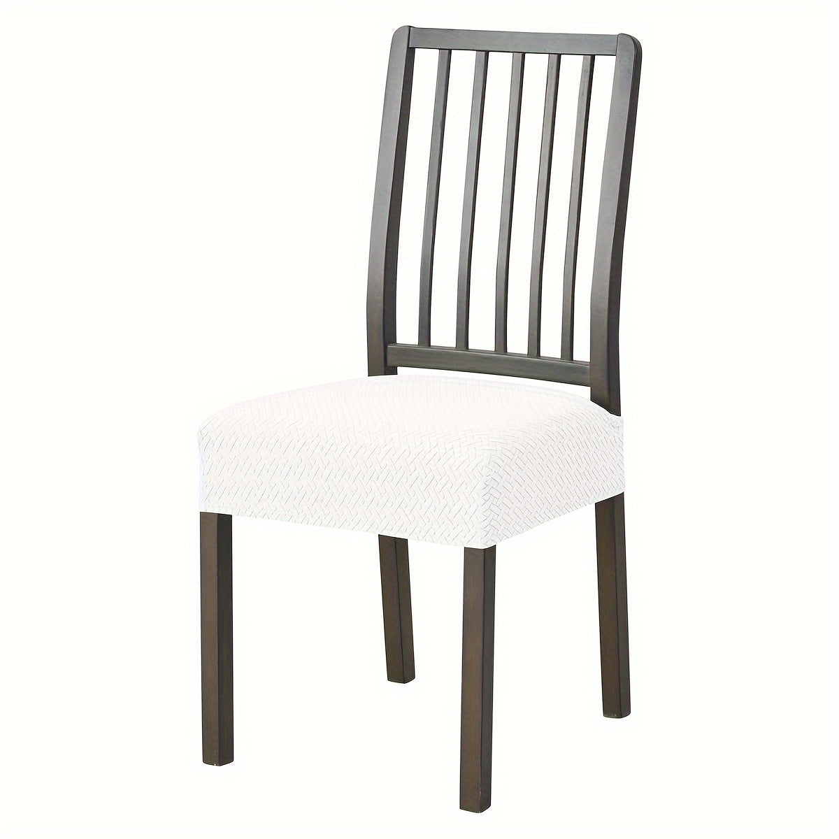 Zamonaviy jakard matosidan tayyorlangan cho'ziluvchan T-shaklidagi stul qoplamasi, mashinada yuvish mumkin, elastik lenta bilan yopiladi. Stilizatsiya qilingan uy dekoratsiyasi uchun spandeks/polister aralashmasi.