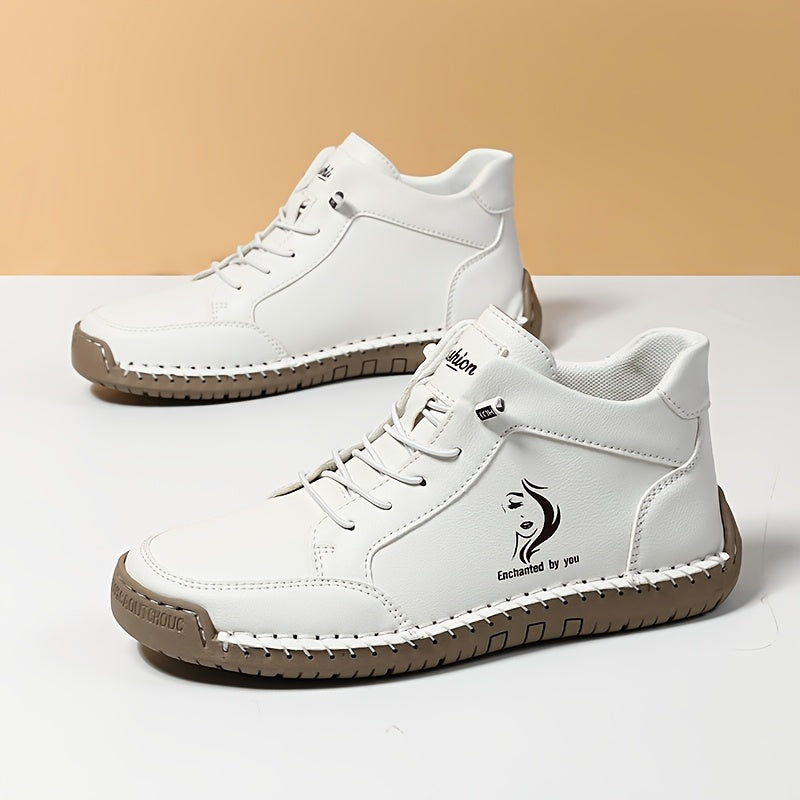 Women's Ankle Boots Leather Breathable Microfiber Non-Slip Casual Sneakers