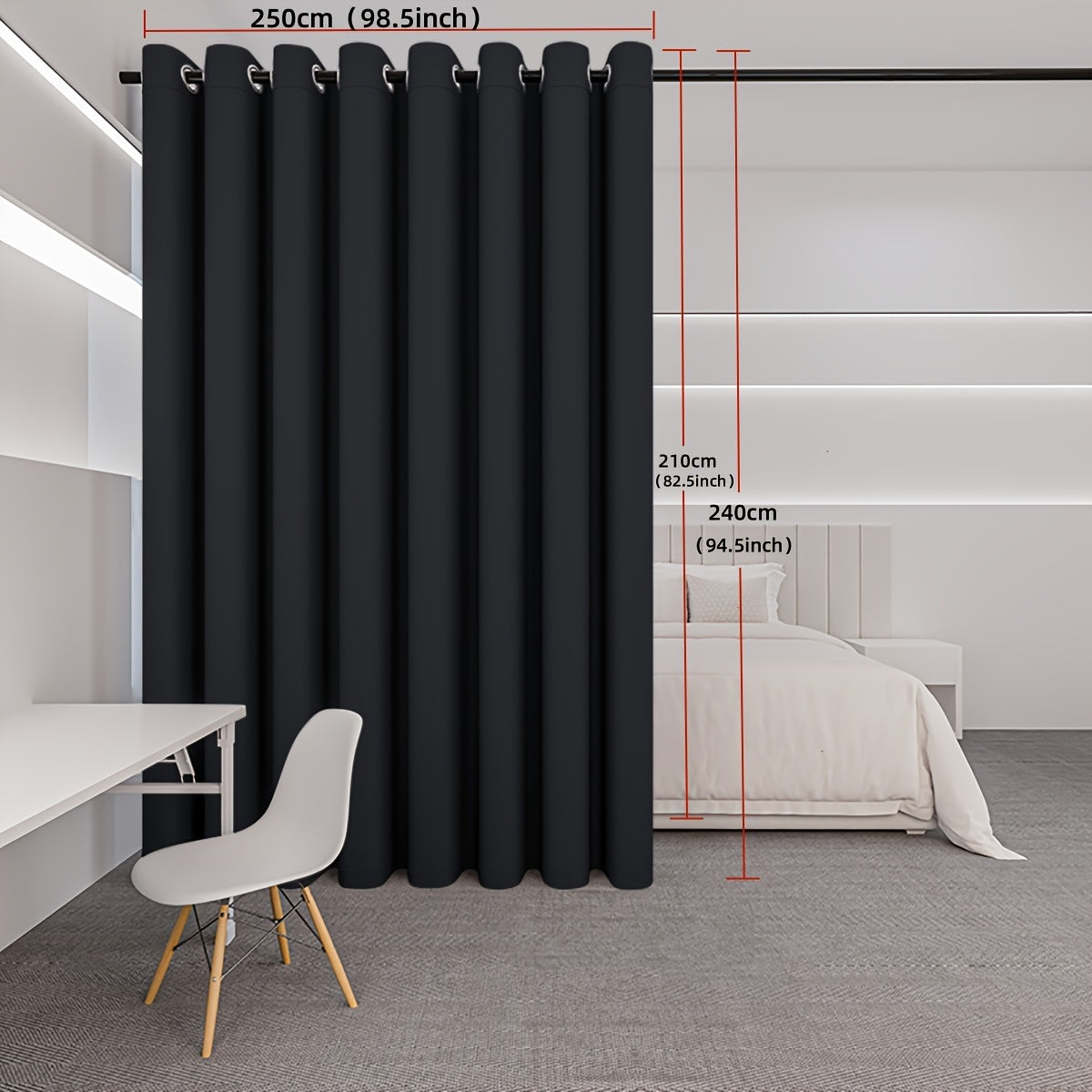 Blackout Room Divider Curtain for Living Room Bedroom Wall Privacy Grommet Panel
