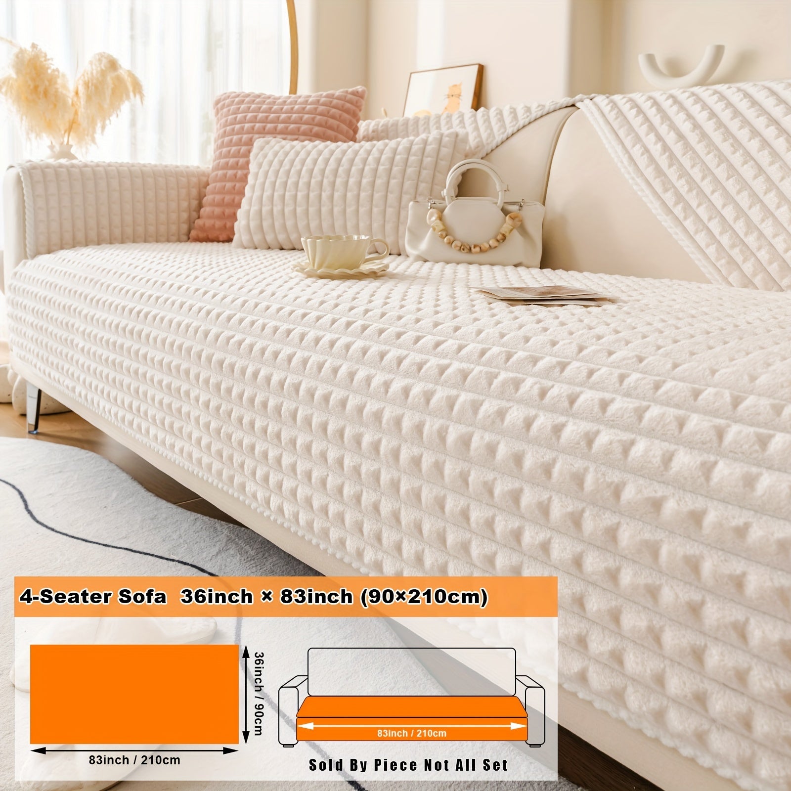 Нескользящая плюшевая накидка на диван для всей мебели, безопасная для домашних животных, легко очищается