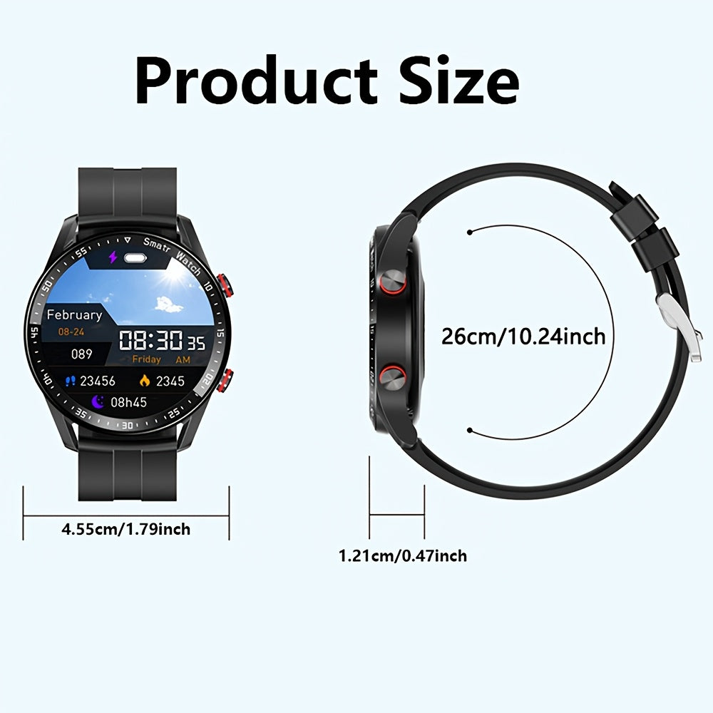 Men's Wireless Smartwatch with Fitness Tracking Sleep Monitoring Step Calorie Count IP67 Waterproof 1.52 Inch IPS Screen