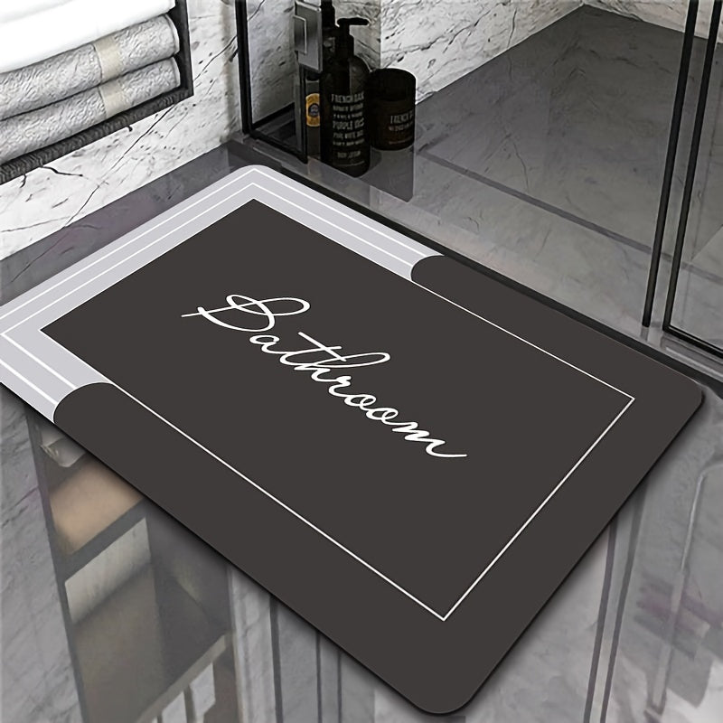 Alfombra de baño con patrón geométrico, antideslizante, de secado rápido, lavable, resistente a la suciedad