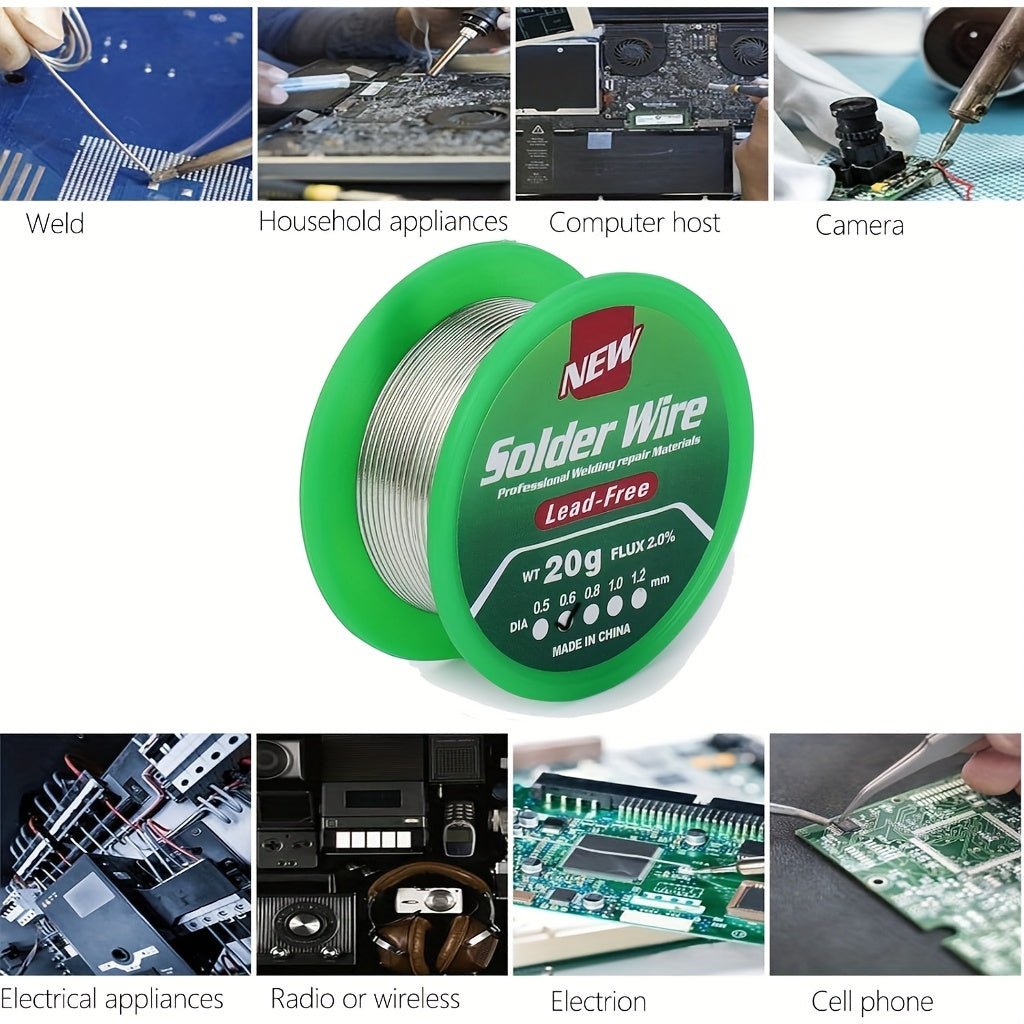 Solder Wire Metal Lead-Free Rosin Core for Electrical Repair 0.6-1.0mm