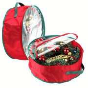 Рождественский венок Хранение сумка из полиэстера, устойчивая к разрывам, тяжелая ручка, прозрачный слот для карты, длиной менее 68,58 см