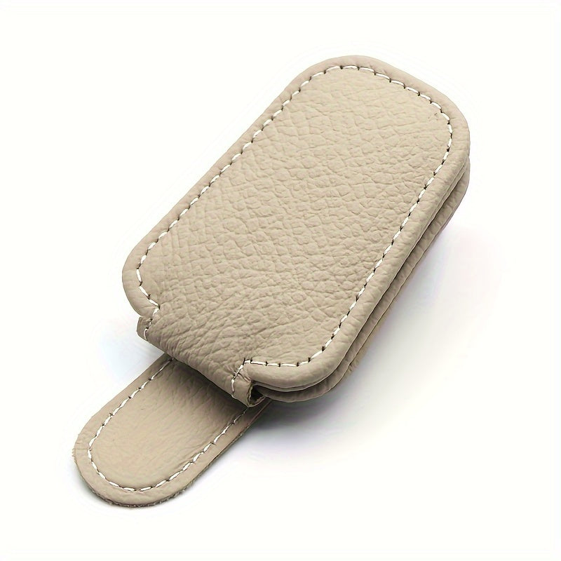 Unisex Leather Sunglasses Case Magnetic PU Car Glasses Holder