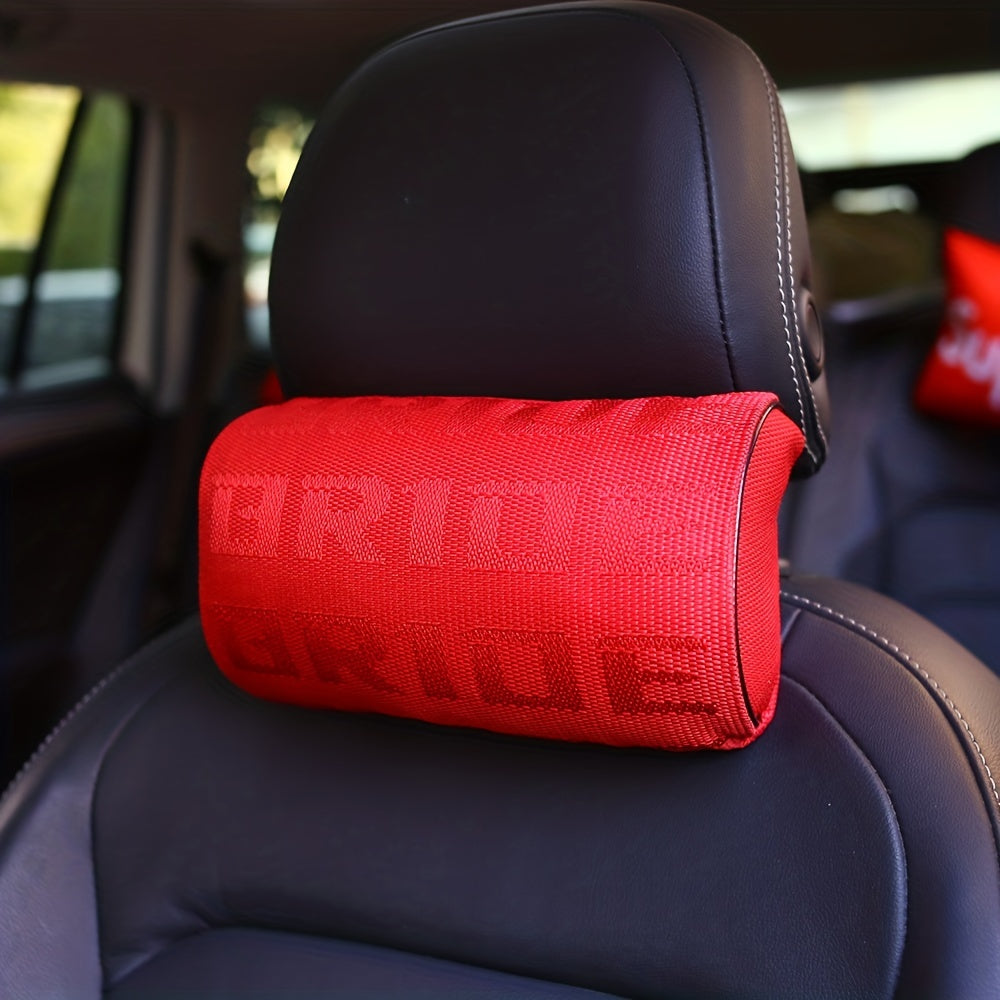 Unisex Race Car Style Fabric Headrest Cushion for Neck Support 1pc