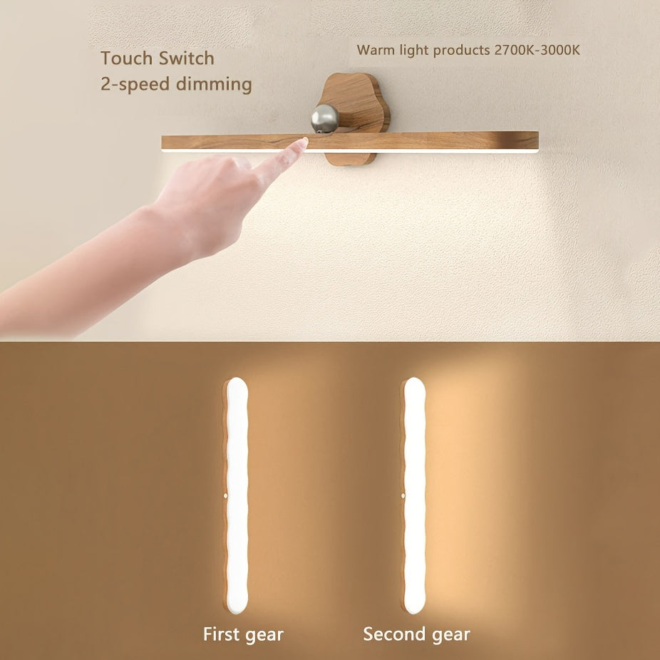 LED Wall Light with Adjustable 360° Rotation Touch Control USB Charging Magnetic Wall Mount for Makeup